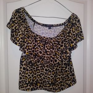 Leopard Print Crop Top Size 1X